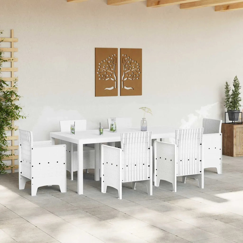 Tavolo da Giardino | Tavolino da esterno Bianco 200 x 100 x 73 cm polyrattan