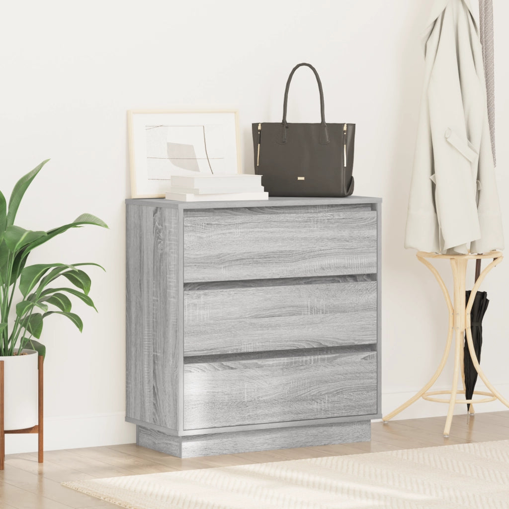 Comodino  con LED Grigio Sonoma 71x34,5x75 cm Legno ingegnerizzato