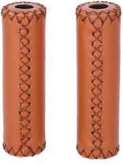 Manubri di sella in pelle di stile retrò - ergonomici - 12,5 cm di lunghezza - migliorata presa - manubri di sella con superficie antiscivolo