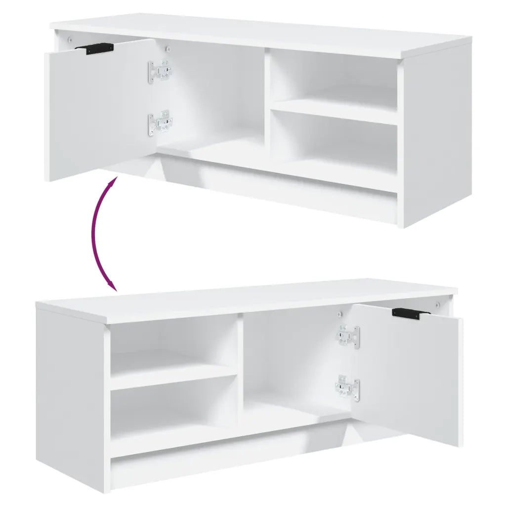 Mobile Porta TV Bianco 102x35,5x36,5 cm in Legno Multistrato 811367