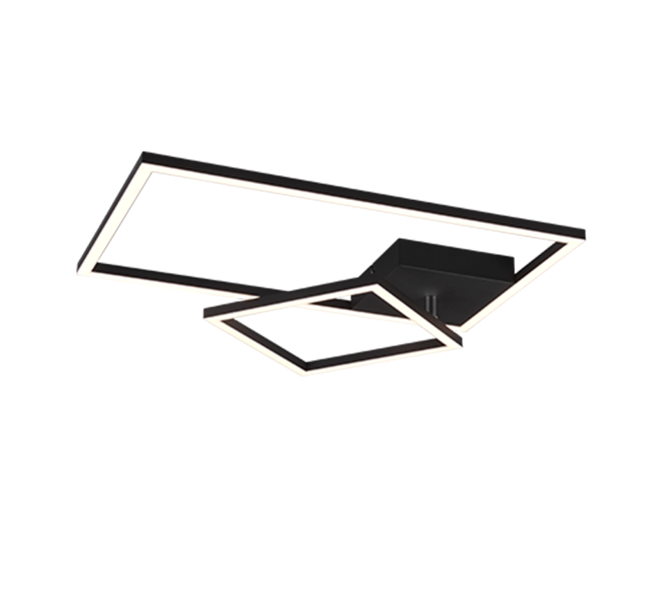 Plafoniera LED con snodo, metallo, nero, L 63 cm, Padella