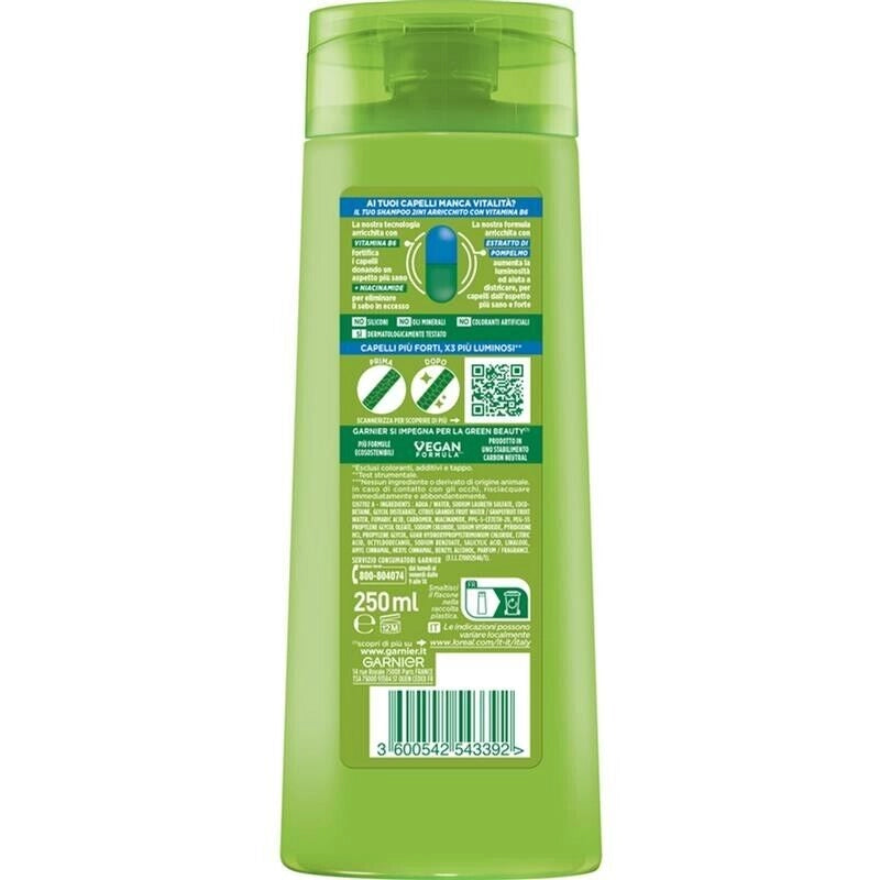 GARNIER FRUCTIS SHAMPOO 2 IN 1 PIU FORTI X3 PIU LUMINOSI 250 ML PER CAPELLI NORMALI ESTRATTO DI POMPELMO