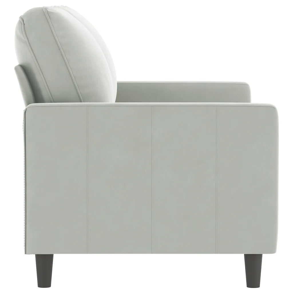 Divano a 2 Posti Grigio Chiaro 120 cm in Velluto 359189
