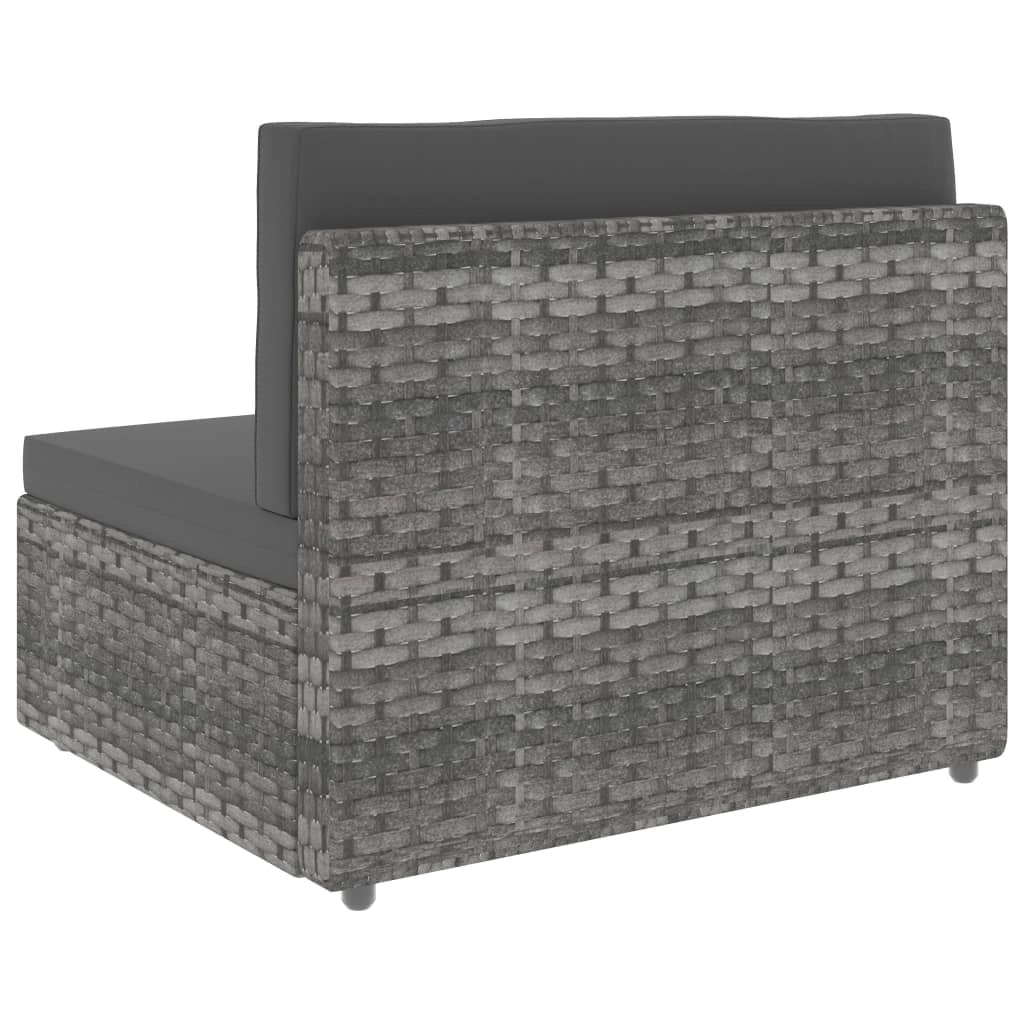 Set di mobili da giardino mobili da esterno set da 7 pezzi resina intrecciata grigia 02_0017454