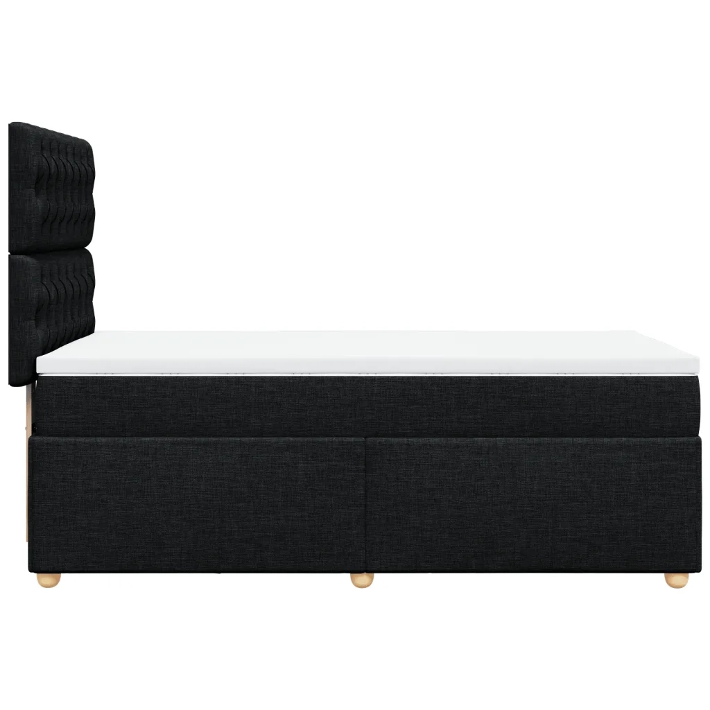 Giroletto a Molle con Materasso Nero 100x200 cm in Tessuto 3291200