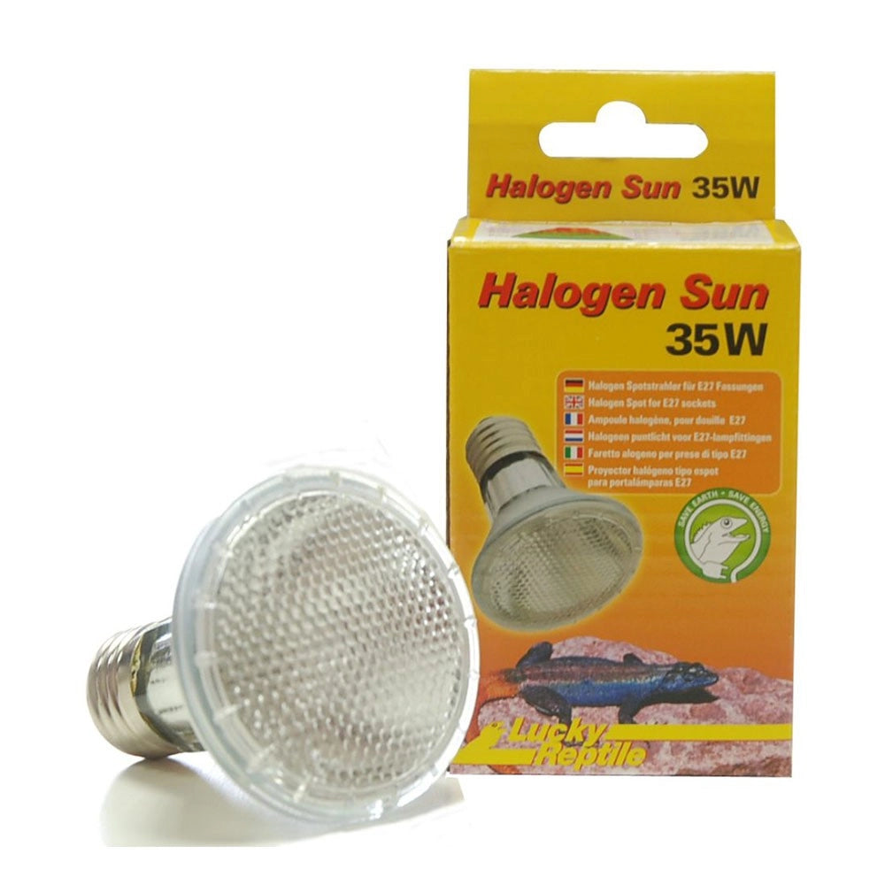Lucky Reptile Halogen Sun - lampada alogena attacco E27 per rettili Wattaggio Riscaldatori e lampade terrario: 35W