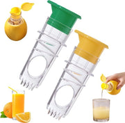 Due pezzi - Spremifrutta portatile con coperchio - Nuova spremifrutta manuale con coperchio - Spremifrutta in plastica - Spremifrutta - Centrifuga a mano per succo - Ideale per cocktail, drink e cucina - Giallo - Verdura