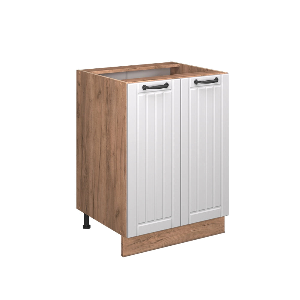 Vicco Mobiletto base cucina Bianco casa di campagna 60 cm , PL Marmo