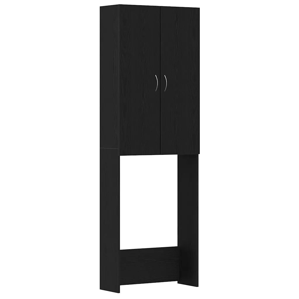 Mobile per Lavatrice Rovere Nero 64x25,5x190 cm CFW7927672