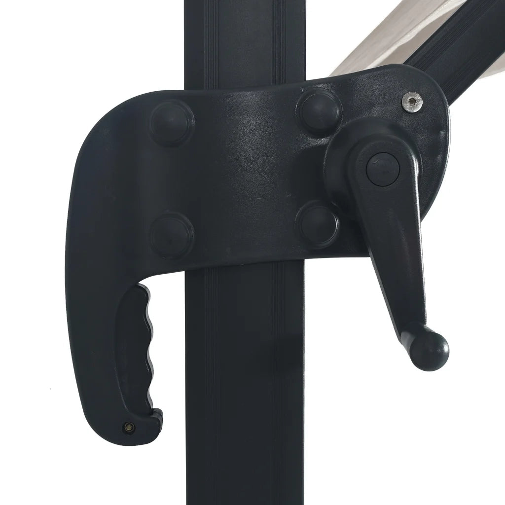Ombrellone a Sbalzo con LED Palo in Alluminio 400x300 cm Sabbia 47004