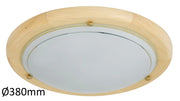 Plafoniera Rabalux Ufo legno chiaro 38cm 2xE27 opale
