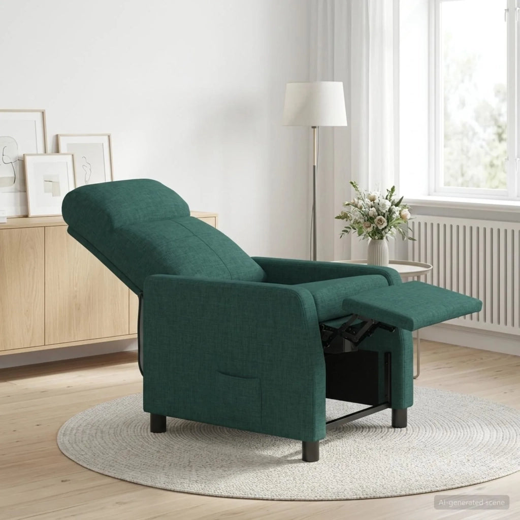 Divano Sedia-Poltrona reclinabile Verde Scuro Tessuto 800437