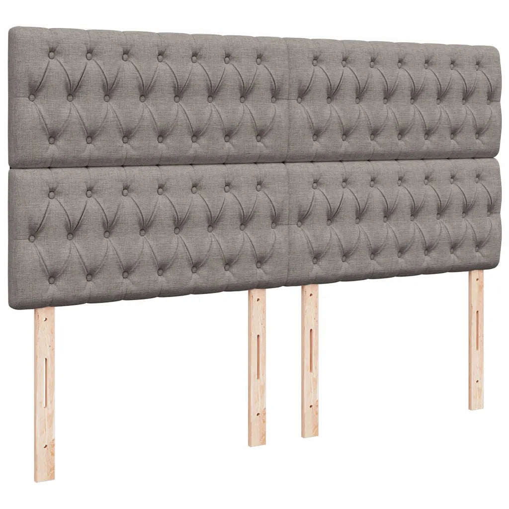 Struttura Letto Pouf con Materassi Tortora 200x200 cm Tessuto 3314118