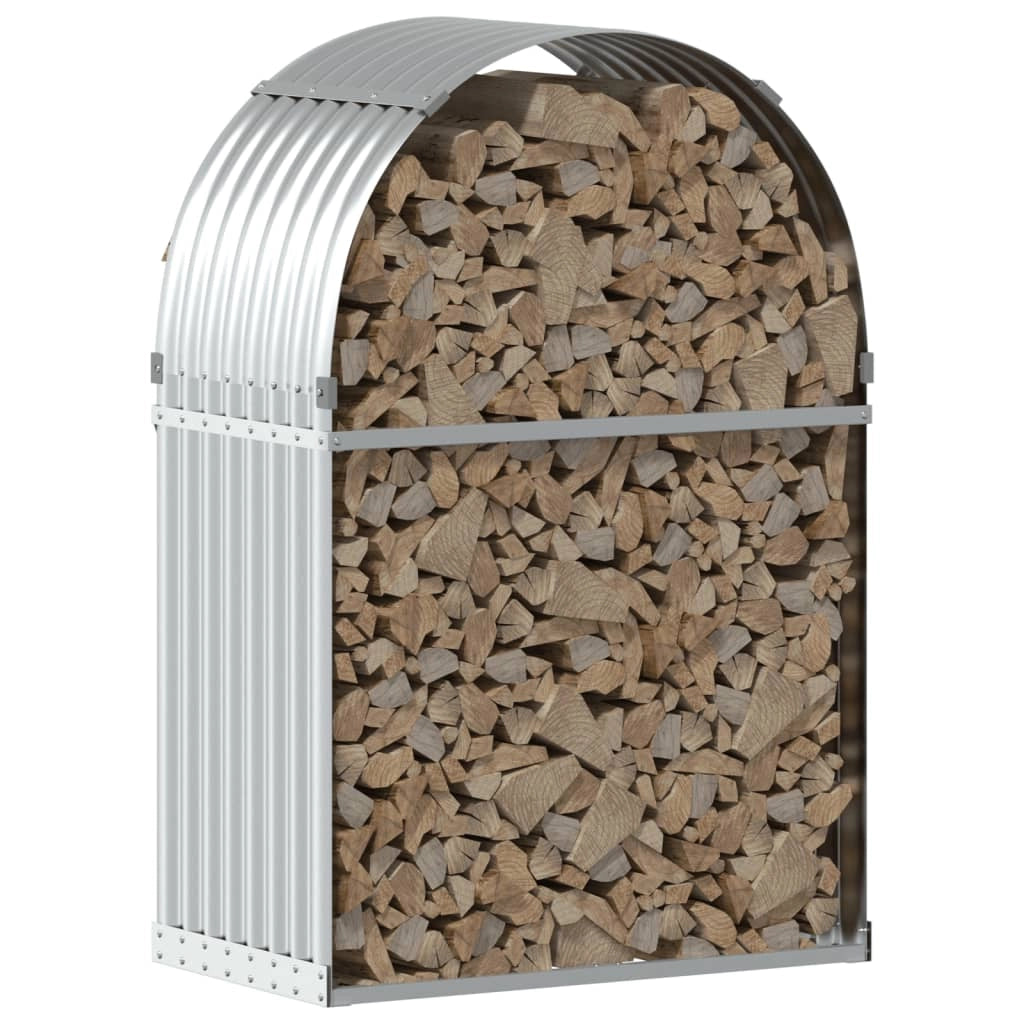 Portalegna argento 80 x 45 x 120 cm acciaio zincato Argento 02_0043797