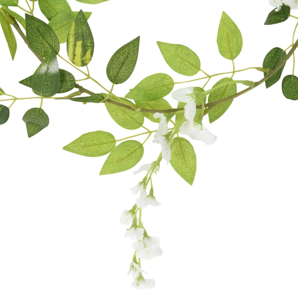 Ghirlande Fiori Artificiali Natale 6 pz Bianco 200 cm