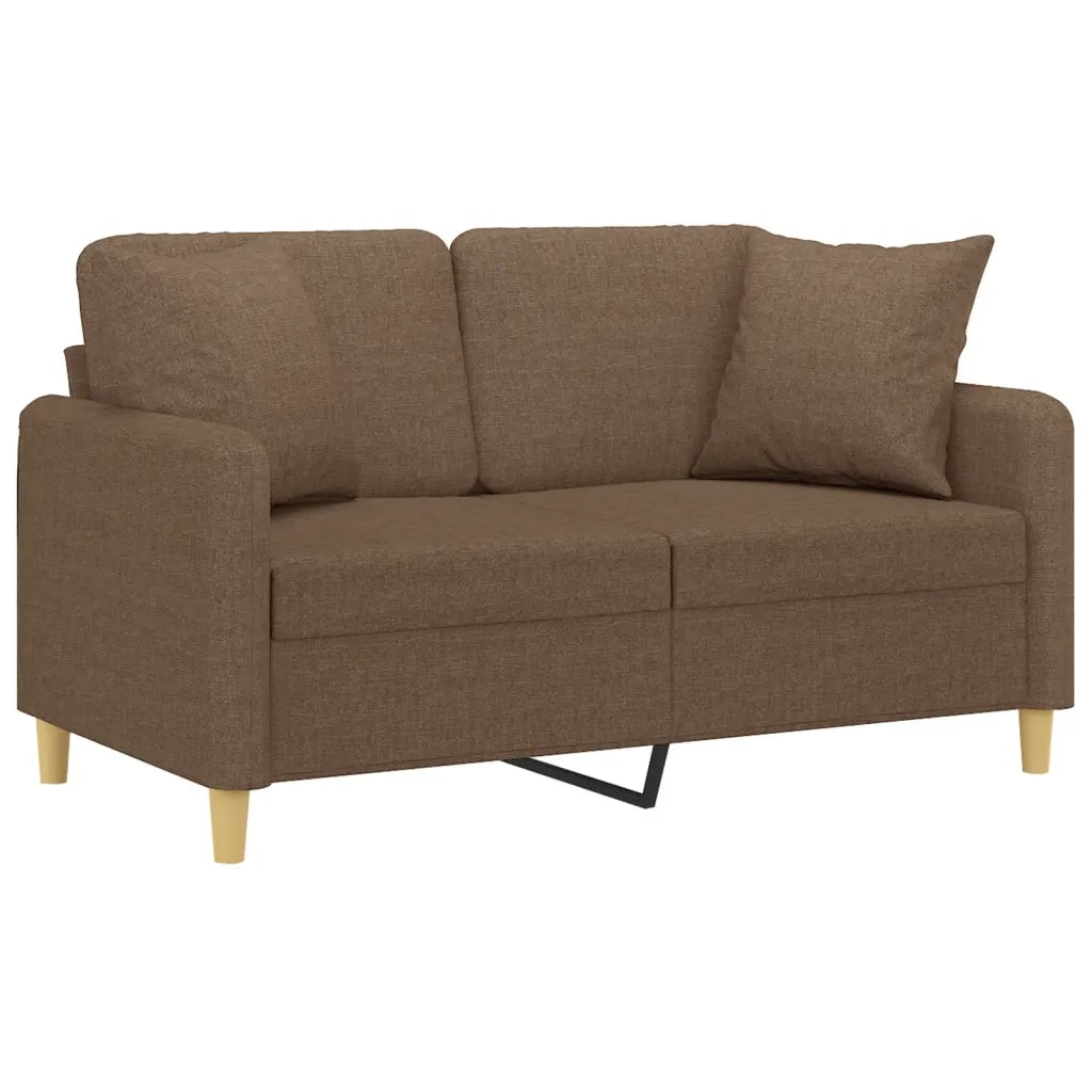 Divano a 2 Posti con Cuscini Marrone 120 cm in Tessutocod mxl 118936