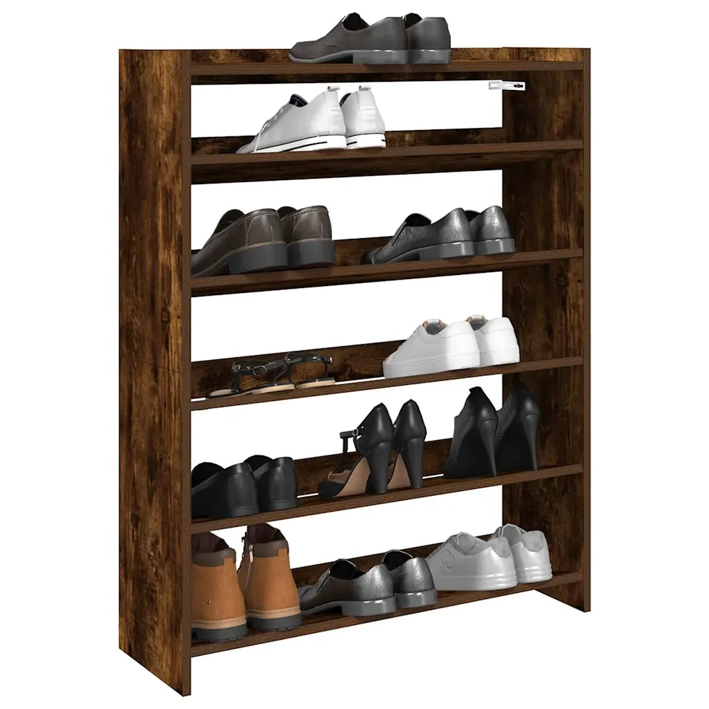 Scarpiera | Mobile per scarpe Rovere Fumo 80x25x100 cm in Legno Multistrato