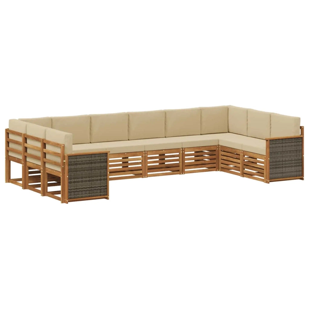 Set divano sezionale con cuscino 7 pcs Naturale 3384889