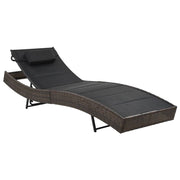 Lettino prendisole sedia a sdraio lettino prendisole letto da giardino mobili da esterno per patio resina intrecciata e textilene marrone 02_0012921