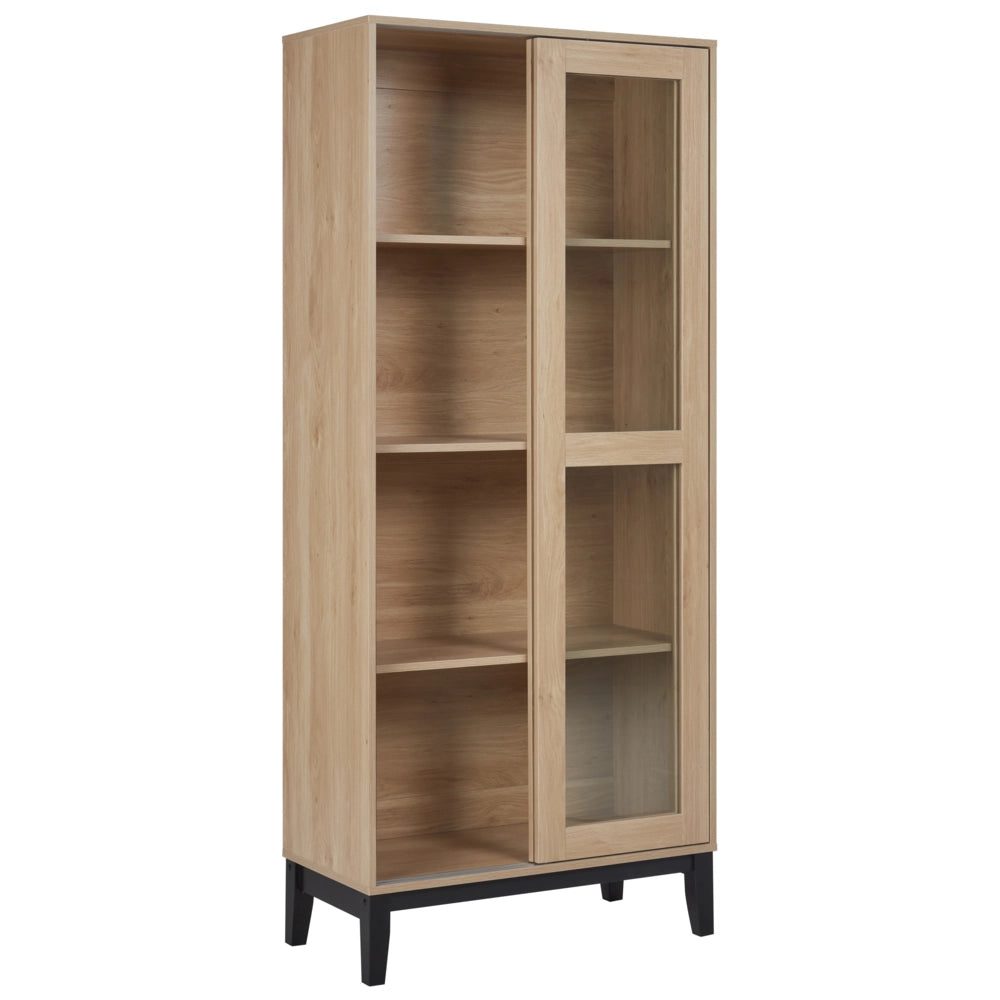 Mobiletto decorativo con vetrina in vetro marrone chiaro soggiorno stile elegante