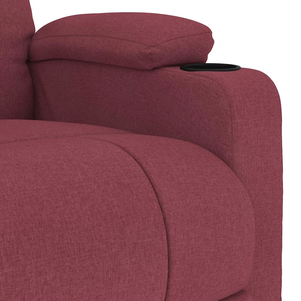 Divano Sedia-Poltrona Massaggiante Elettrica Rosso Vino in Tessuto 167744