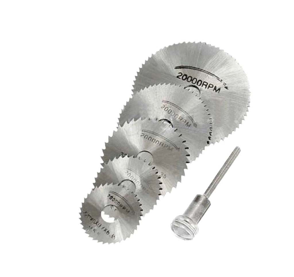5 DISCHI  TAGLIO DIAMANTATI HSS DENTATI PER MINI TRAPANO DREMEL 2000RPM 47362