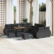 Set Divano da Giardino 13 pcs Nero polyrattan 3361934