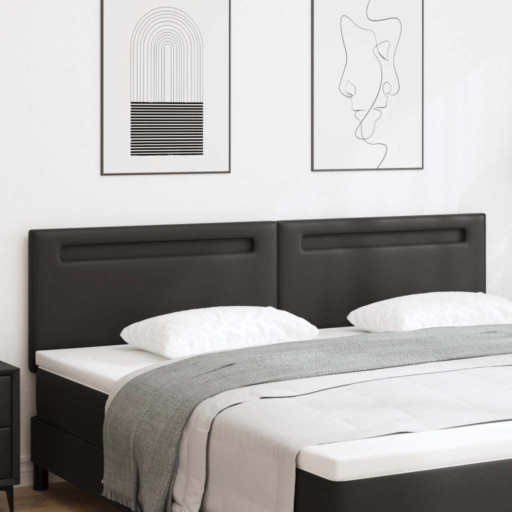 Testiera  Design Semplice Nera 200 cm in pelle sintetica