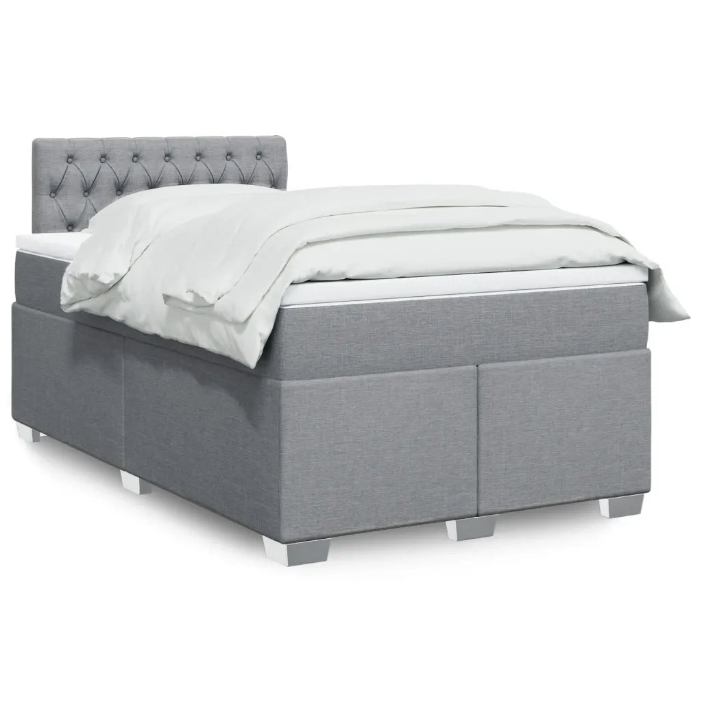 Giroletto a Molle con Materasso Grigio Chiaro 120x190cm Tessuto