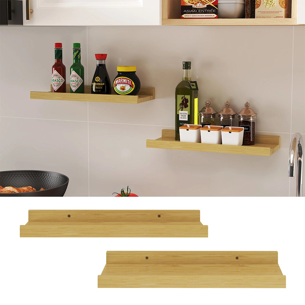 Vicco Scaffale a muro Legno naturale 40 x 4 cm Set di 2 40