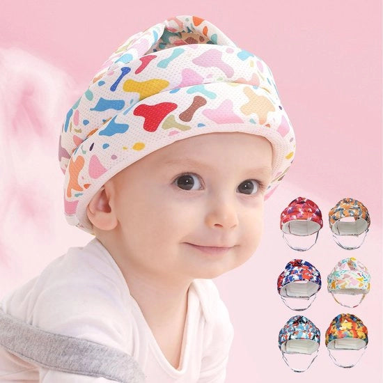Helm per bambini, protezione per bambini, protezione per capo, 360 gradi anti-sbatimento, protezione per capo, protezione per bambini, elmetto per bambini, idoneo per bambini da 0,5 a 3 anni (colore pastello)