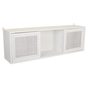 Scaffale da parete in legno bianco e griglia 81x17,5x26h