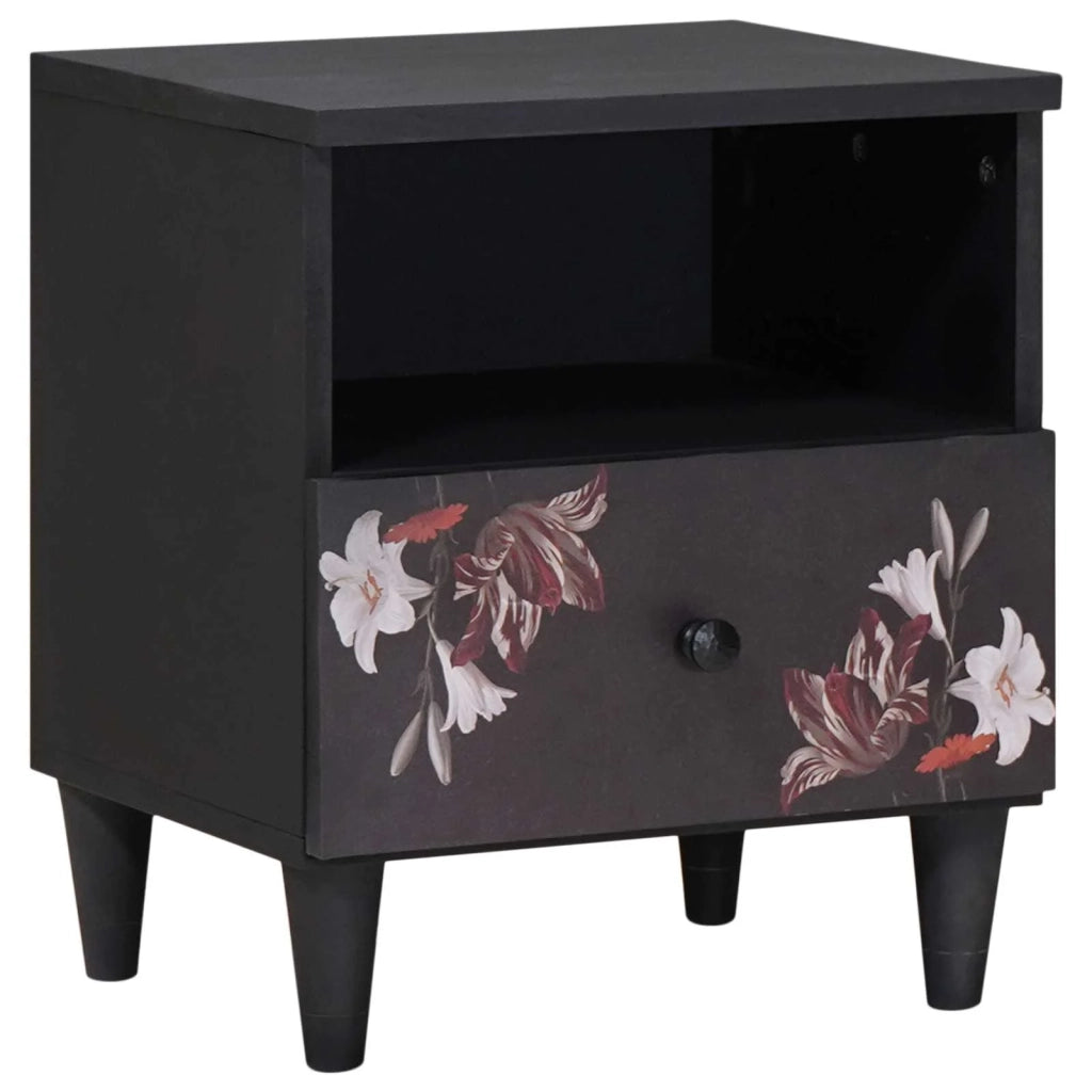 Comodino | Armadio da Notte | Mobiletto da notte Marrone 40 x 33 x 46 cm Legno di mango massello