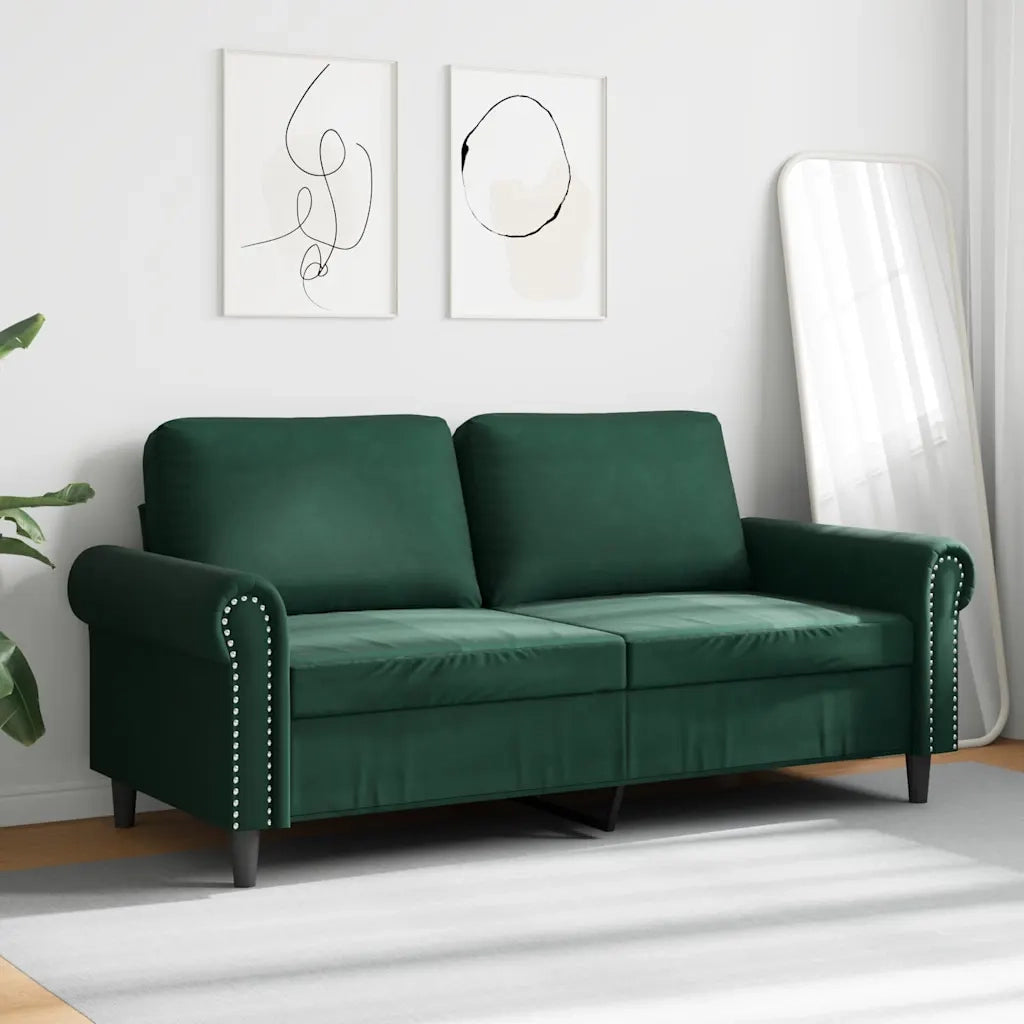 Divano a 2 Posti Verde Scuro 140 cm in Vellutocod mxl 83998