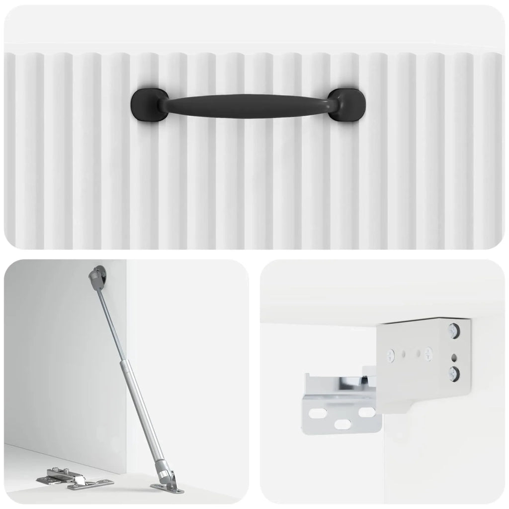 Mobile Porta TV da Muro Bianco Lucido 59,5 x 41 x 30 cm 899019
