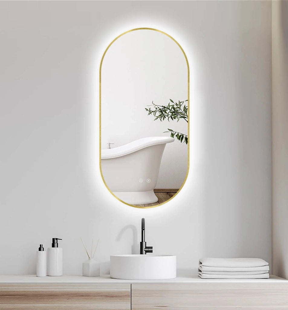 Specchio LED Selene 60x85 cm oro