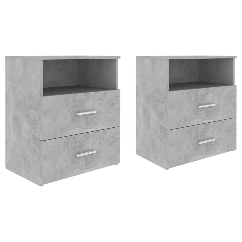 Comodini 2 pz Grigio Cemento 50x32x60 cm 803281