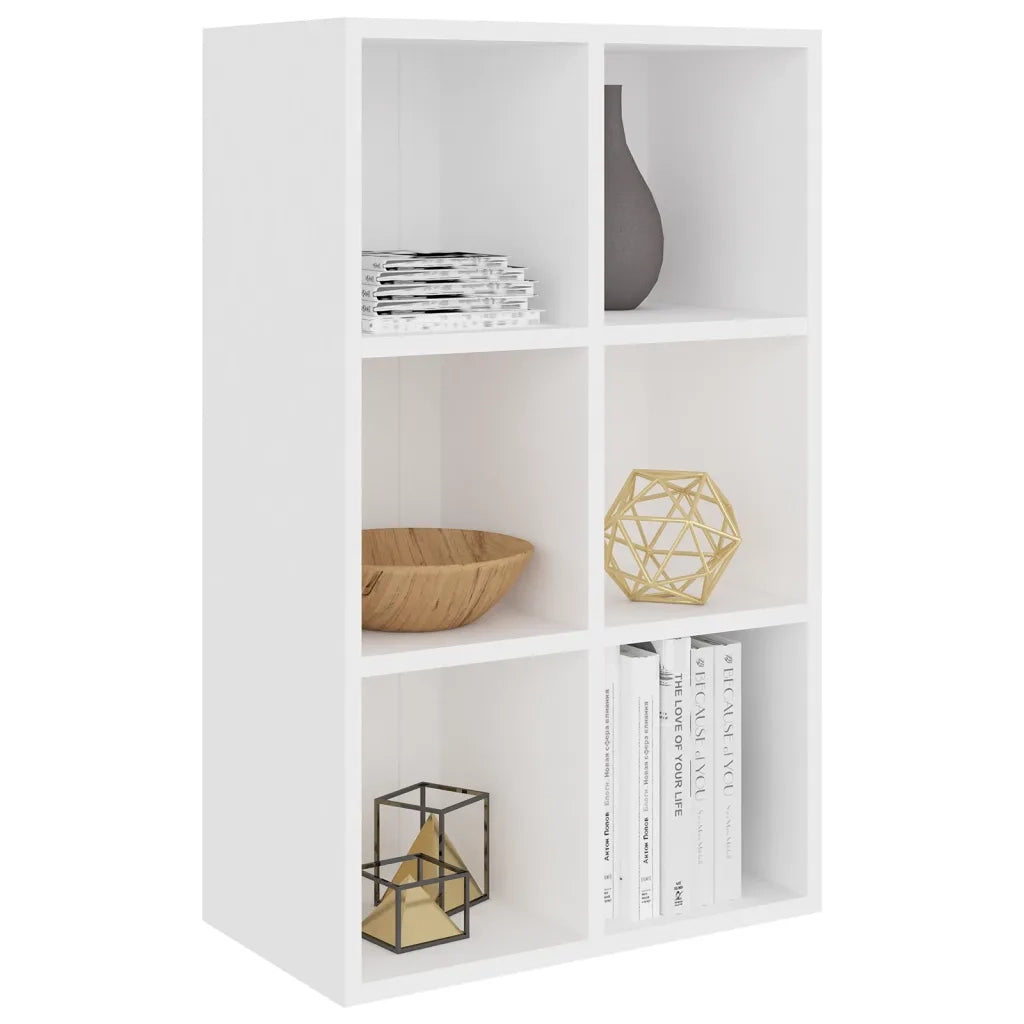 Libreria-Credenza-Armadietto Portaoggetti Bianca 66x30x98 cm in Legno Multistrato