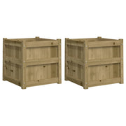 Fioriera aiuola rialzata fioriera aiuola giardino terrazza set da 2 legno di pino impregnato marrone 02_0039033