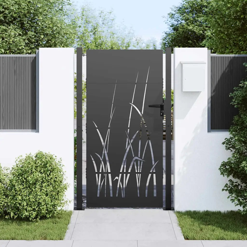 Cancello da giardino con blocco Nero 110 x 180 cm 42015892