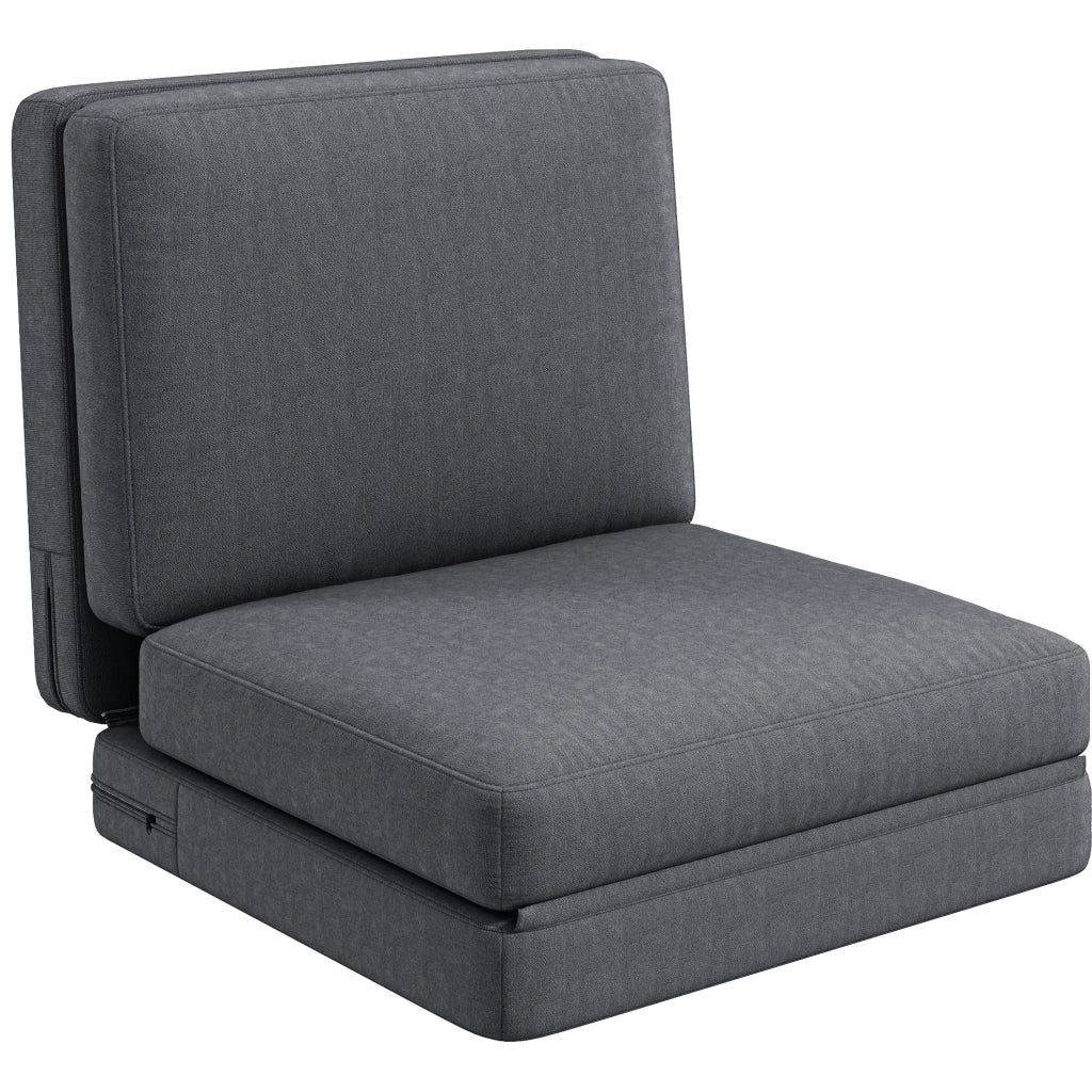 Divano letto da pavimento pieghevole 3 in 1 grigio scuro - senza montaggio