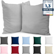 Coperta di cuscino 40x40 cm tessuto di cotone rinforzato (set di 2) - colore grigio chiaro - tessuto fitto con 57 fili/cm² - coperta di cuscino 40x40 cm - certificato Oeko Tex