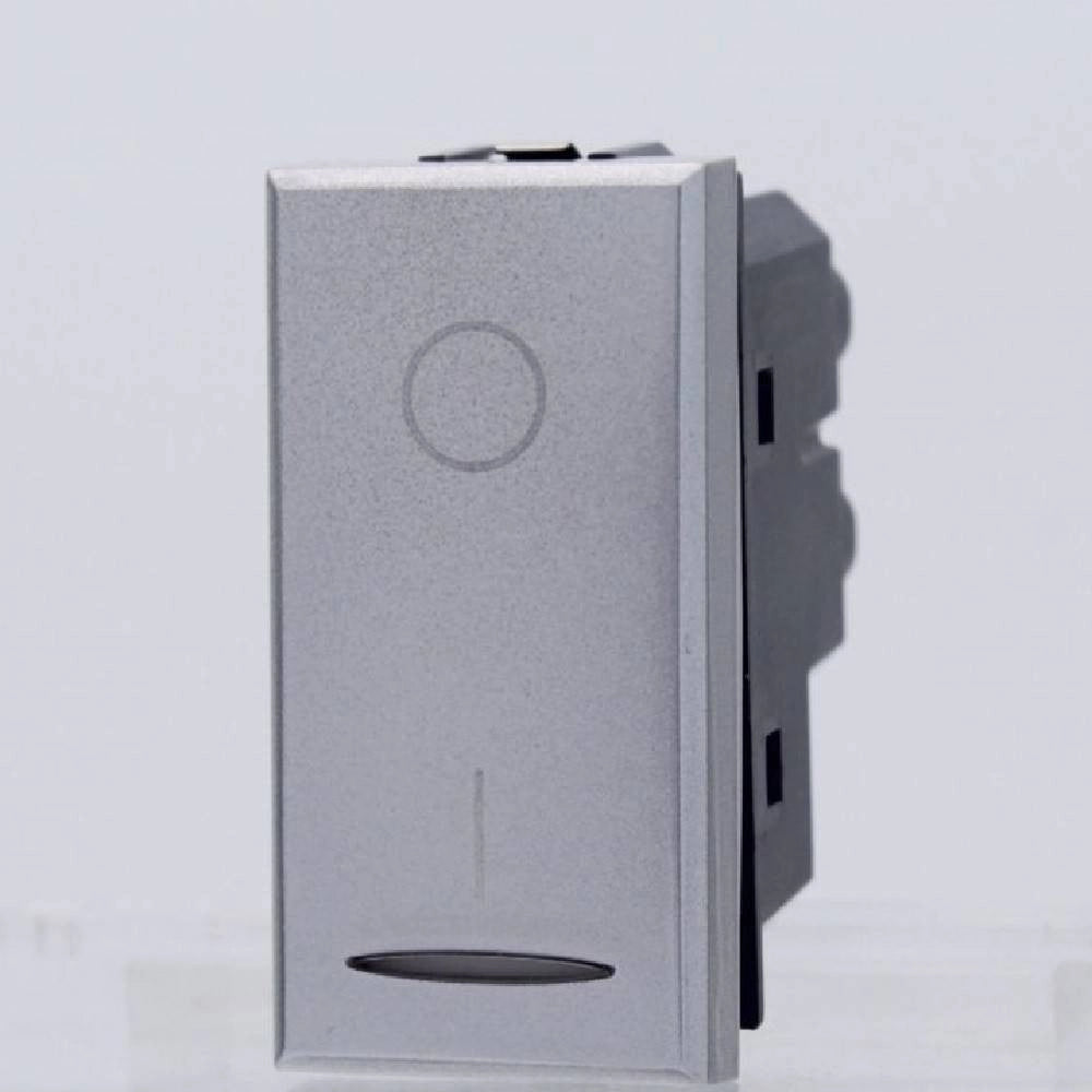 Trade Shop - Interruttore 2p 16a Bipolare 0-1 Silver Compatibile Bticino Axolute Assiale -