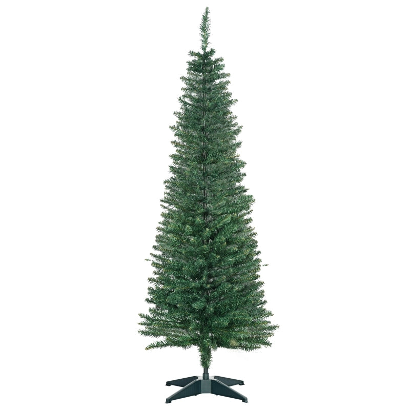 Albero di Natale artificiale, abete artificiale, con stella di Natale e supporto inclusi, 1,5 m, verde