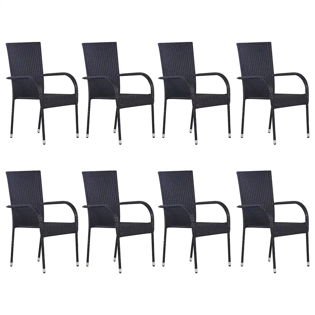 Set da Pranzo da Giardino 9 pz Nero 3067881