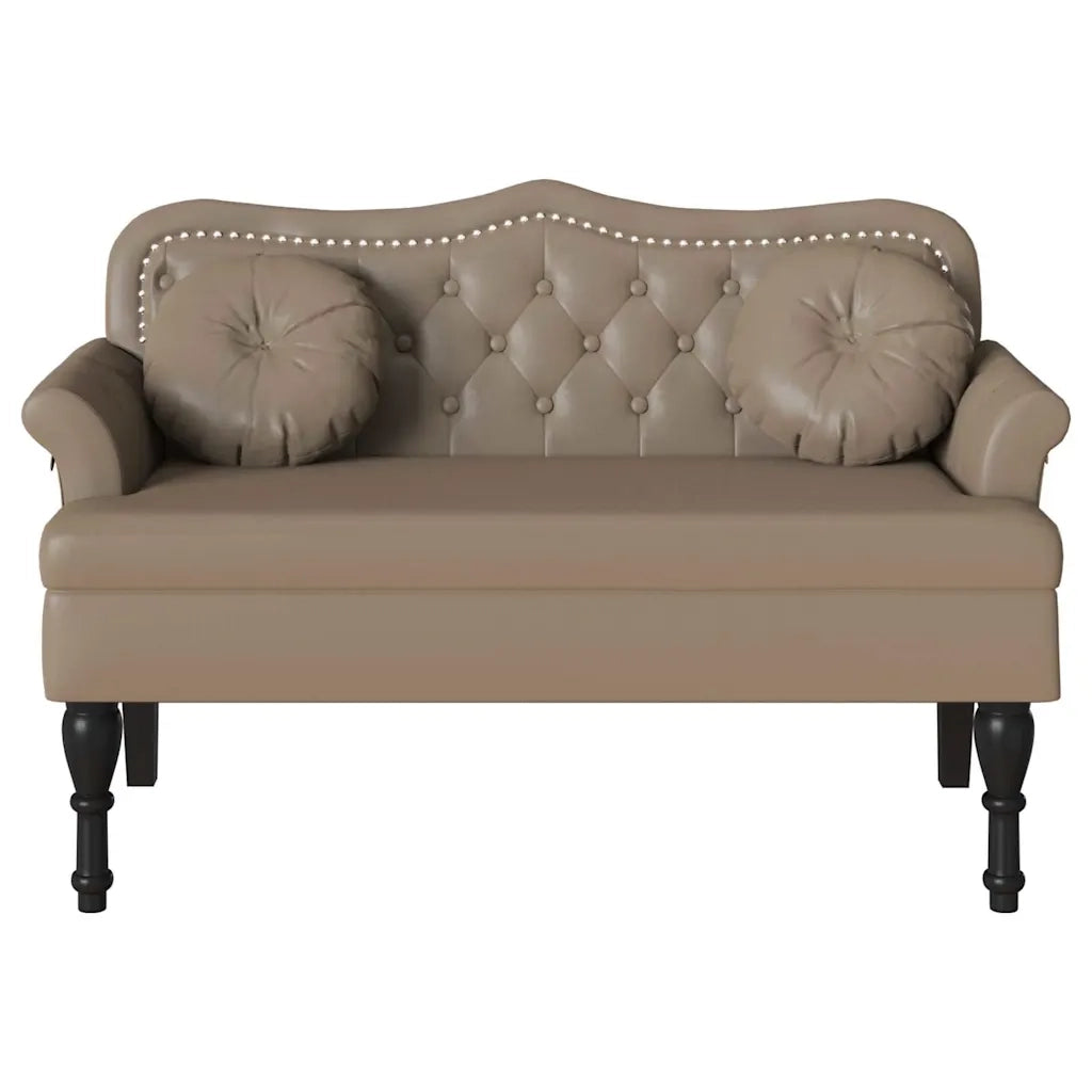 Panca Chesterfield con cuscino Cappuccino 120,5 x 65 x 75 cm