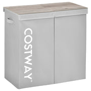 Cesto portabiancheria con 2 scomparti 62 x 31 x 60 cm per una suddivisione efficiente atmosfera accogliente in tessuto non tessuto grigio 20_0019638