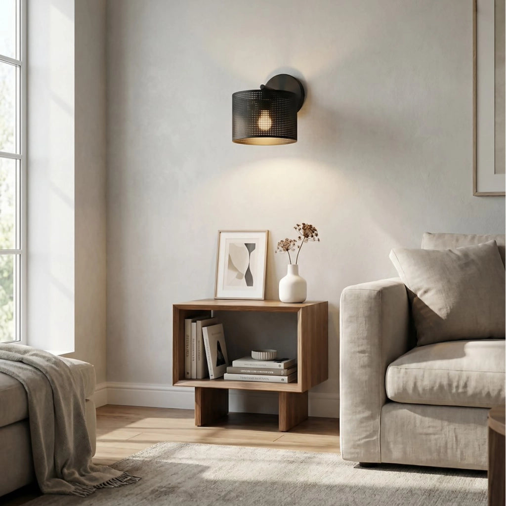 Lampada da parete LUX in acciaio nero opaco