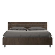 Letto Matrimoniale 160x190 cm testata dritta con doghe Ankel - Con rete,Noce