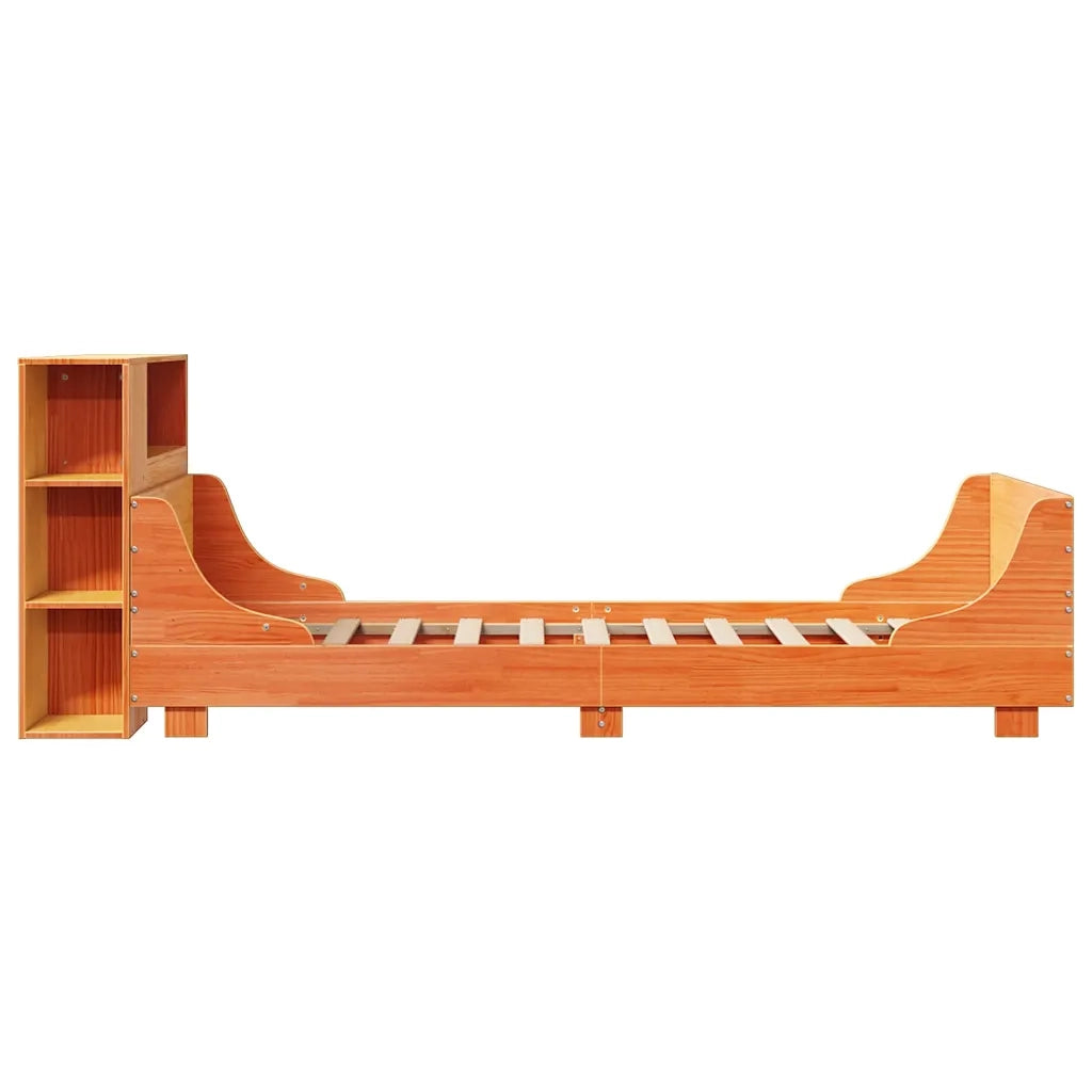 Giroletto senza Materasso Marrone Cera 100x200 cm Legno di Pino 3323784